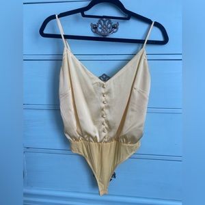 Yellow Satin Bodysuit, S